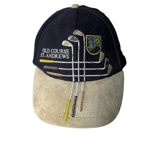 St. Andrews Cap Embroidered Golf Scotland Cotton Suede Clubs OSFA Old Course